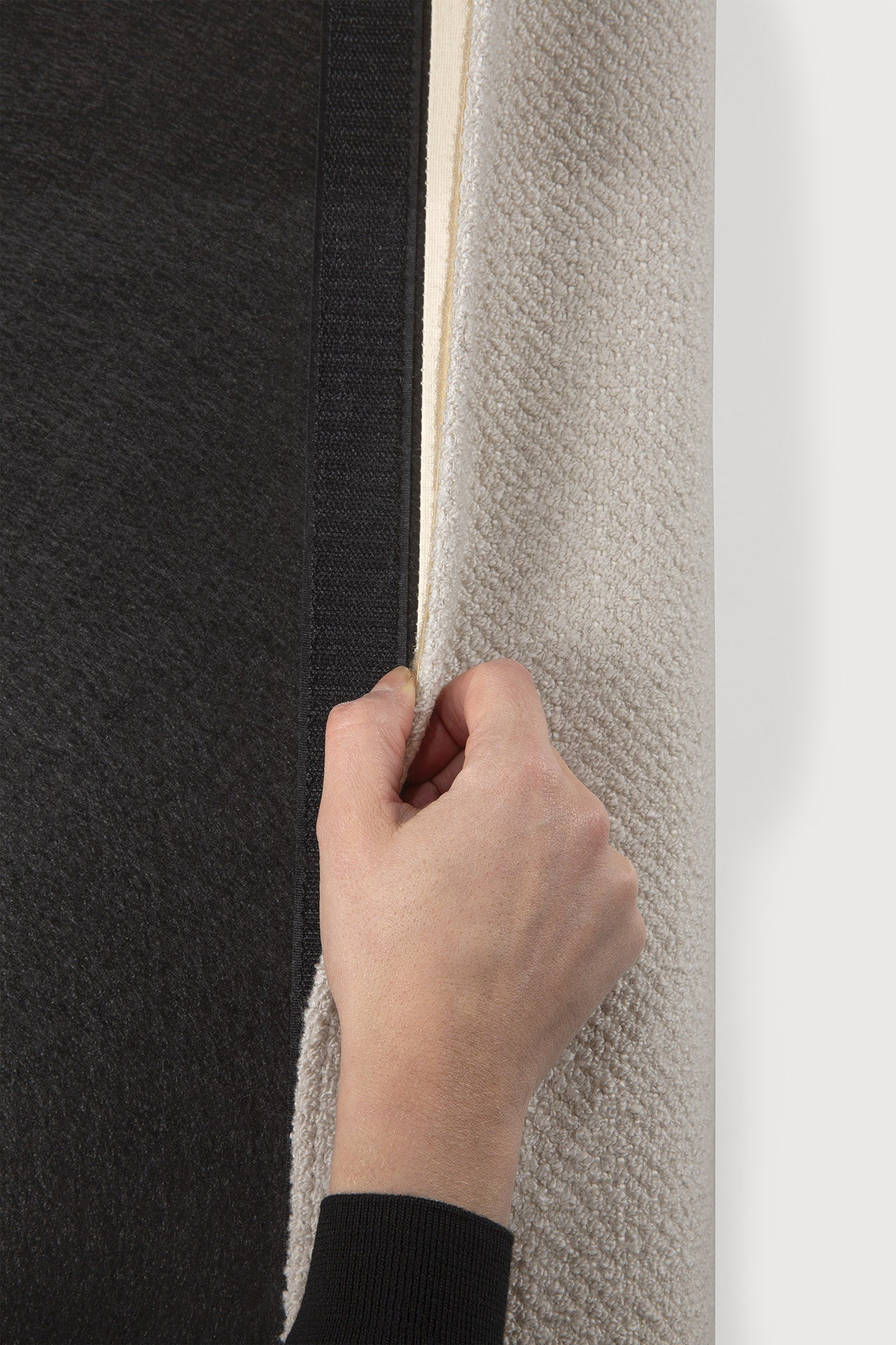 Mellow footstool - Ivory fabric - removable cover White Cliff Studio Ottoman