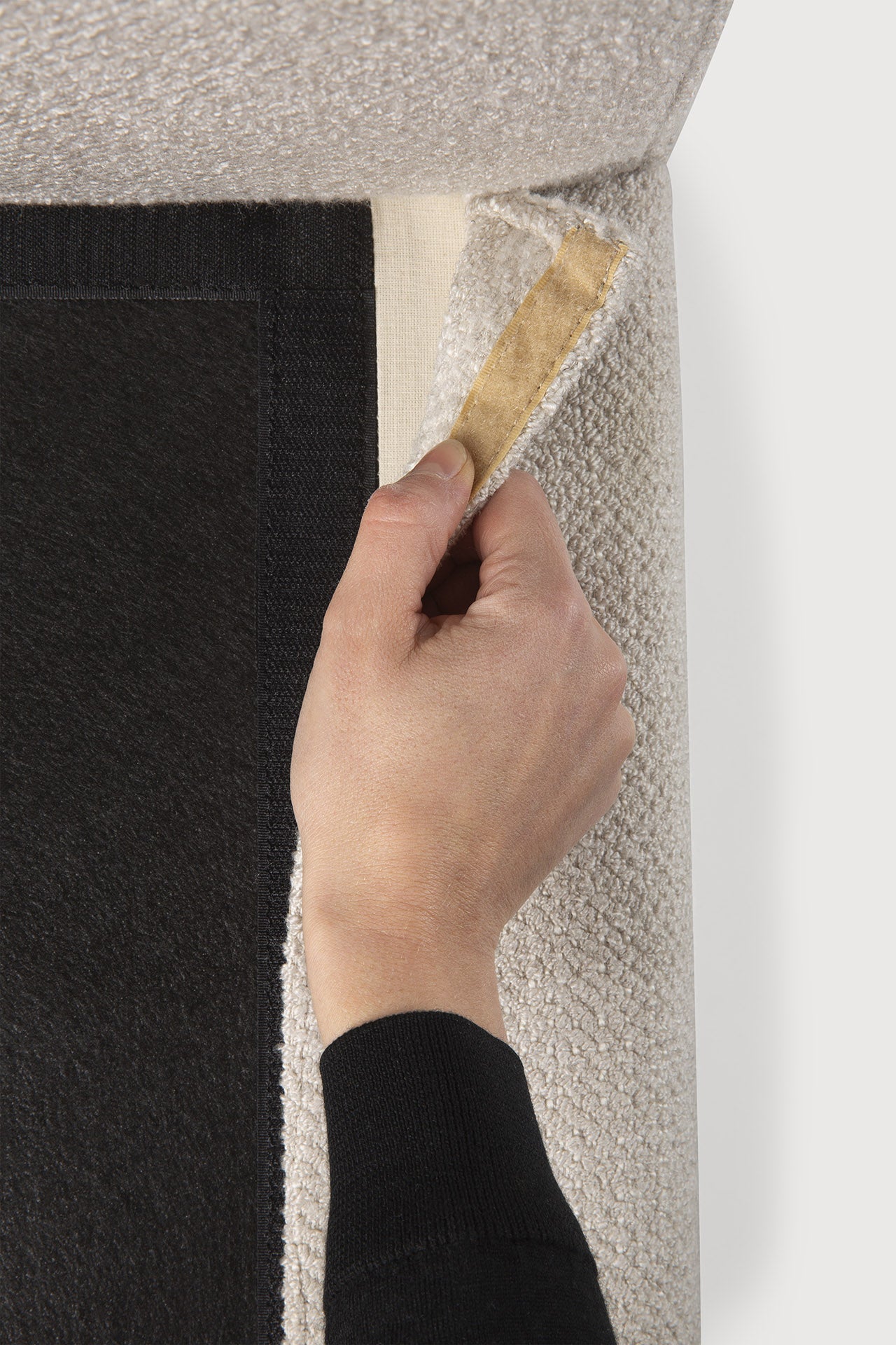 Mellow footstool - Ivory fabric - removable cover White Cliff Studio Ottoman