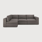 Mellow modular sofa - Granite Eco fabric - end seater with L arm White Cliff Studio Sofa