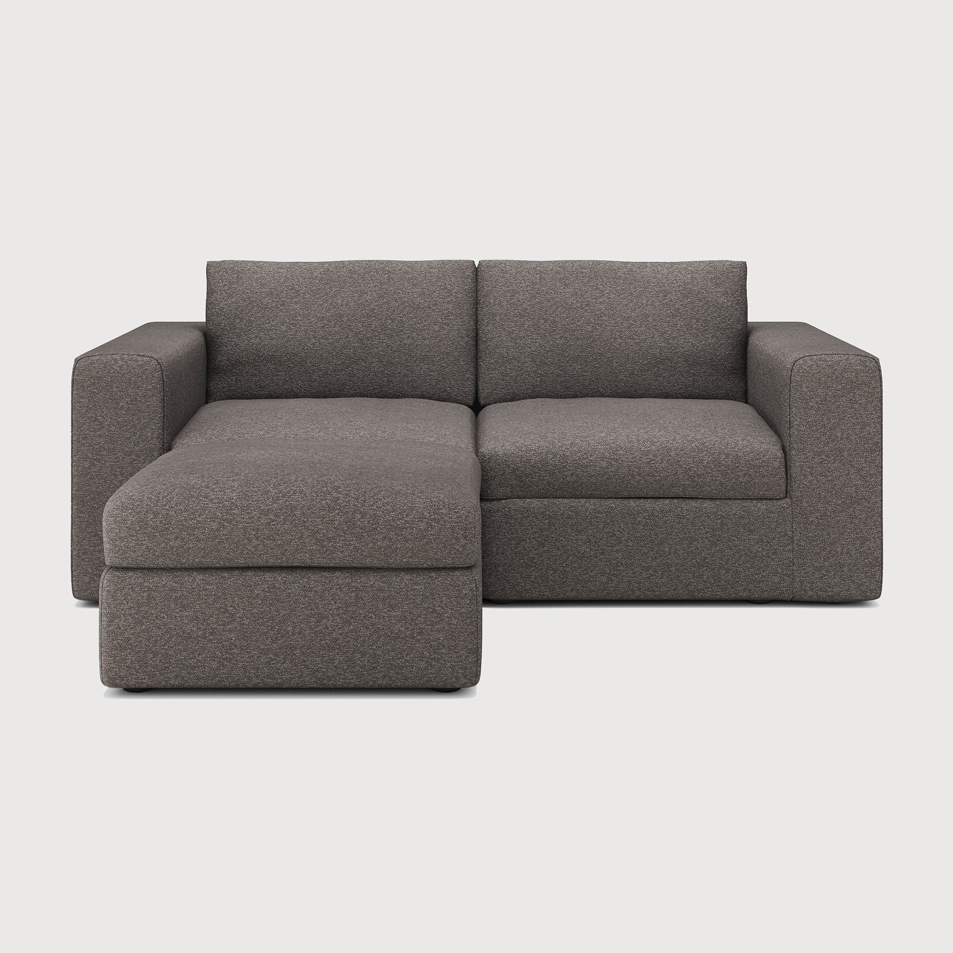 Mellow modular sofa - Granite Eco fabric - end seater with L arm White Cliff Studio Sofa