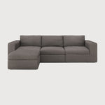 Mellow modular sofa - Granite Eco fabric - end seater with R arm White Cliff Studio Sofa