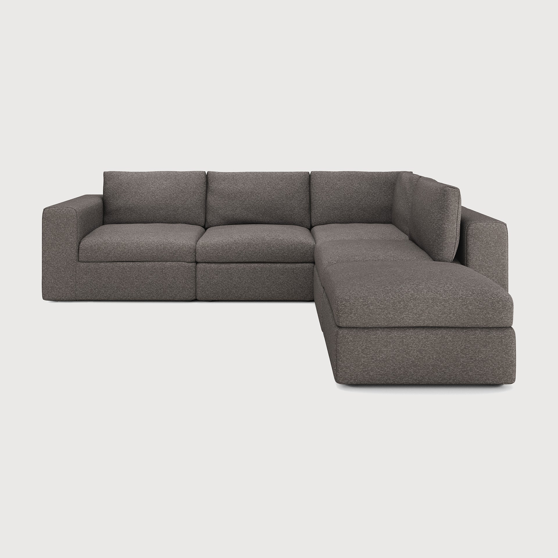 Mellow modular sofa - Granite Eco fabric - end seater with R arm White Cliff Studio Sofa