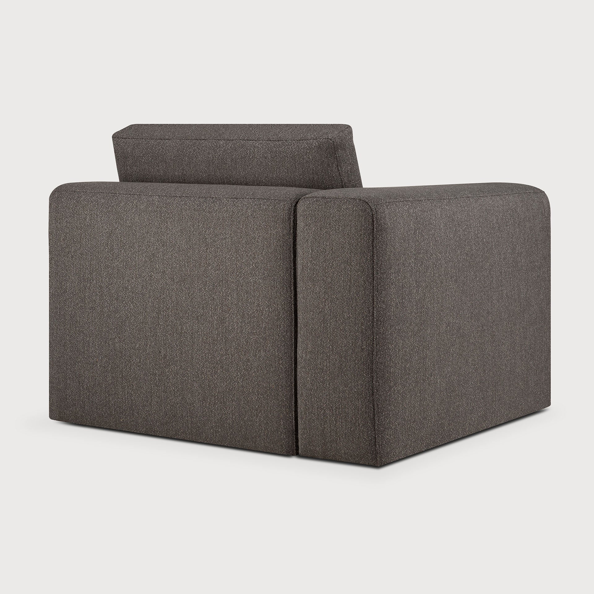 Mellow modular sofa - Granite Eco fabric - end seater with R arm White Cliff Studio Sofa