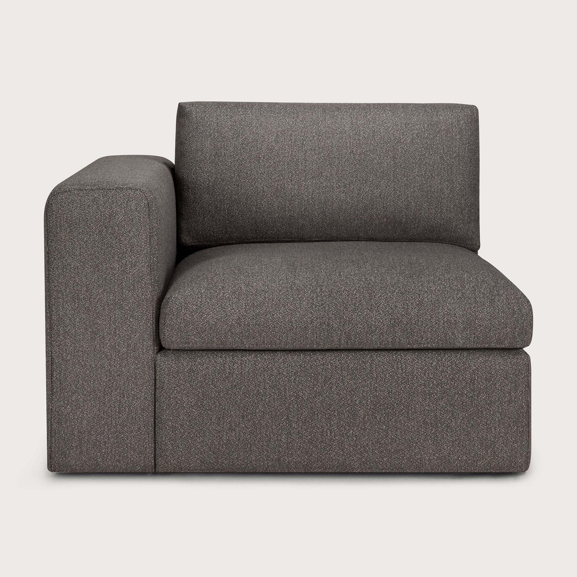 Mellow modular sofa - Granite Eco fabric - end seater with R arm White Cliff Studio Sofa