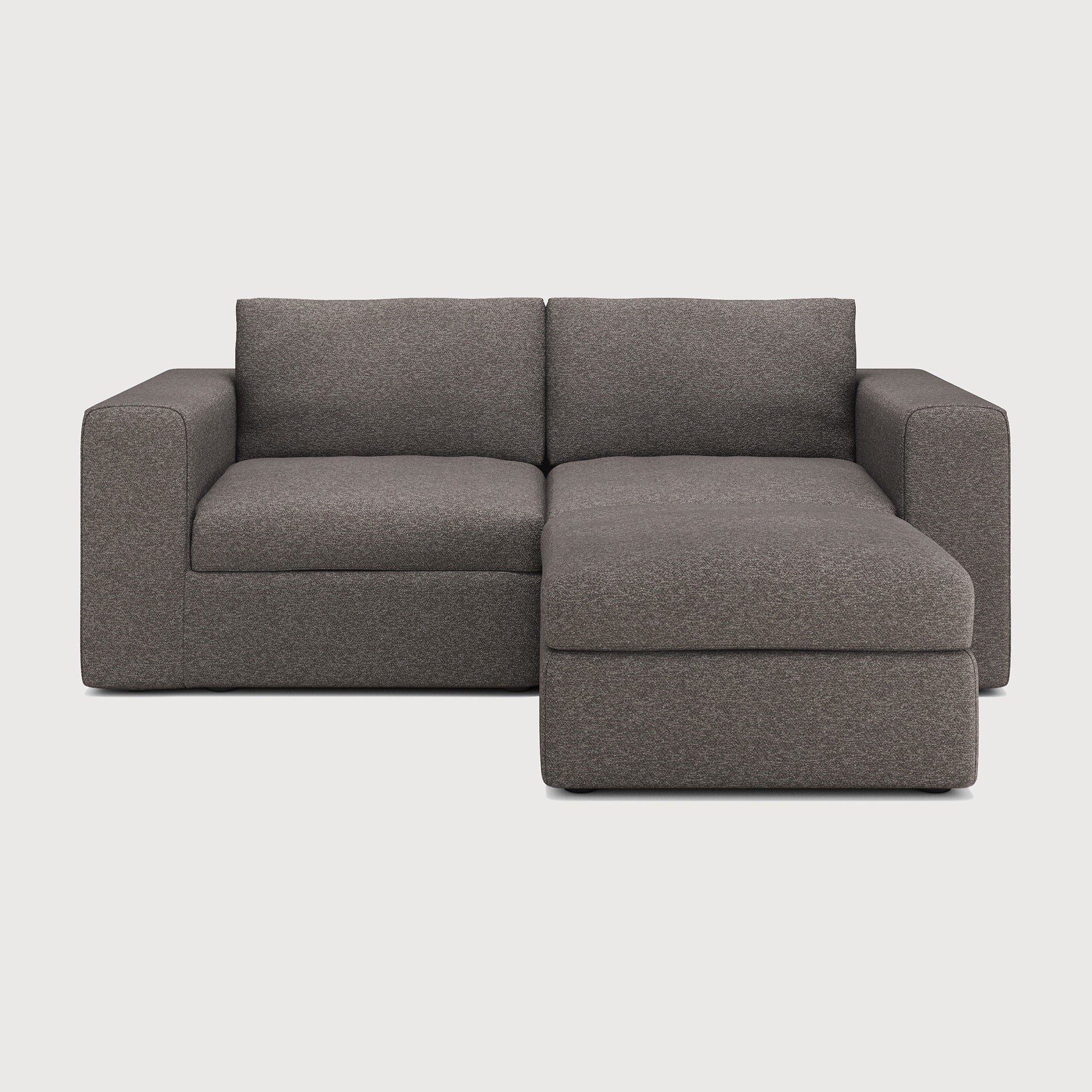 Mellow modular sofa - Granite Eco fabric - end seater with R arm White Cliff Studio Sofa