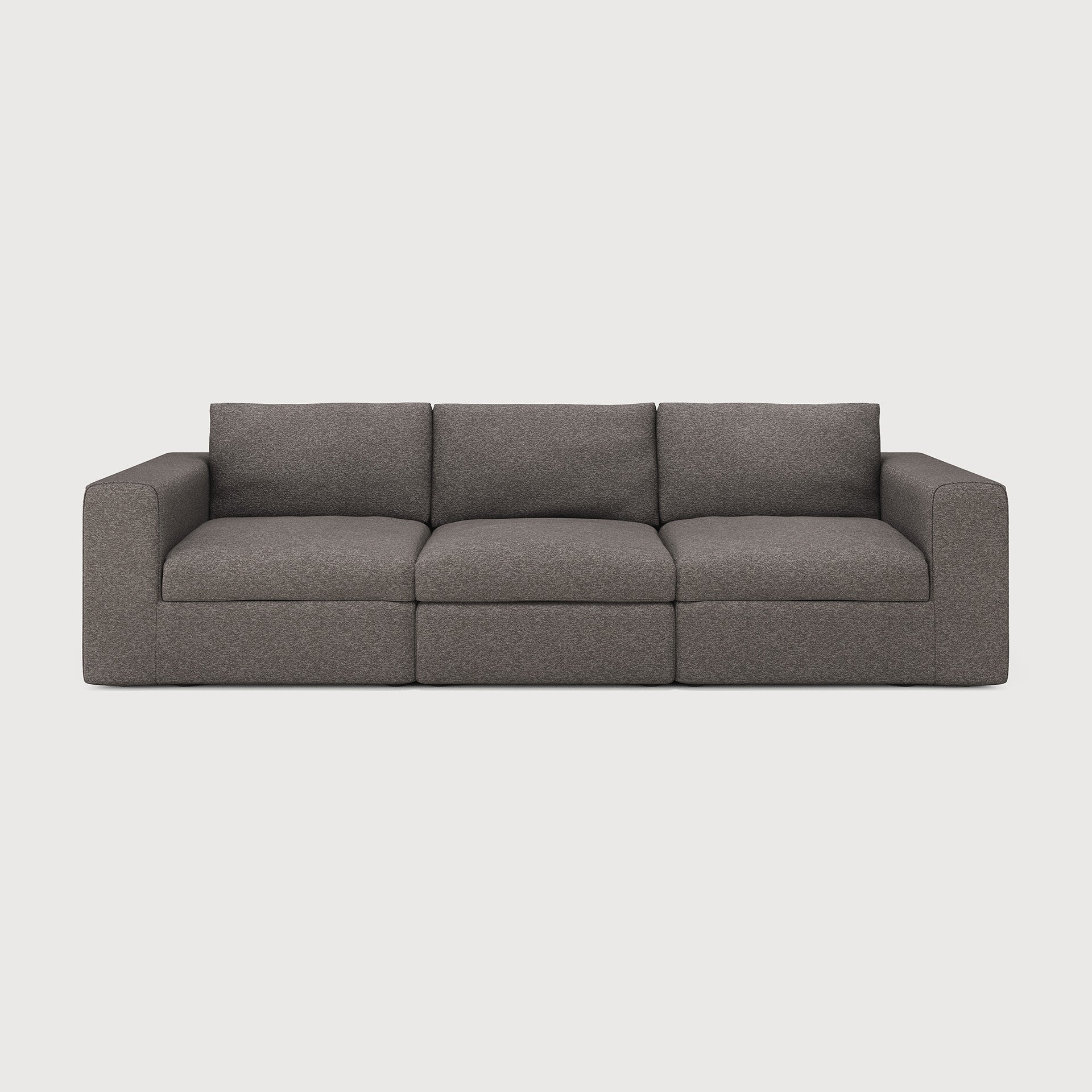 Mellow modular sofa - Granite Eco fabric - end seater with R arm White Cliff Studio Sofa