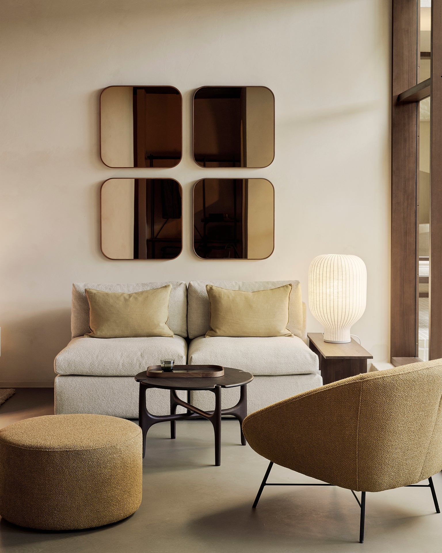 Mellow modular sofa - Ivory fabric - 1 seater - removable frame covers White Cliff Studio Sofa