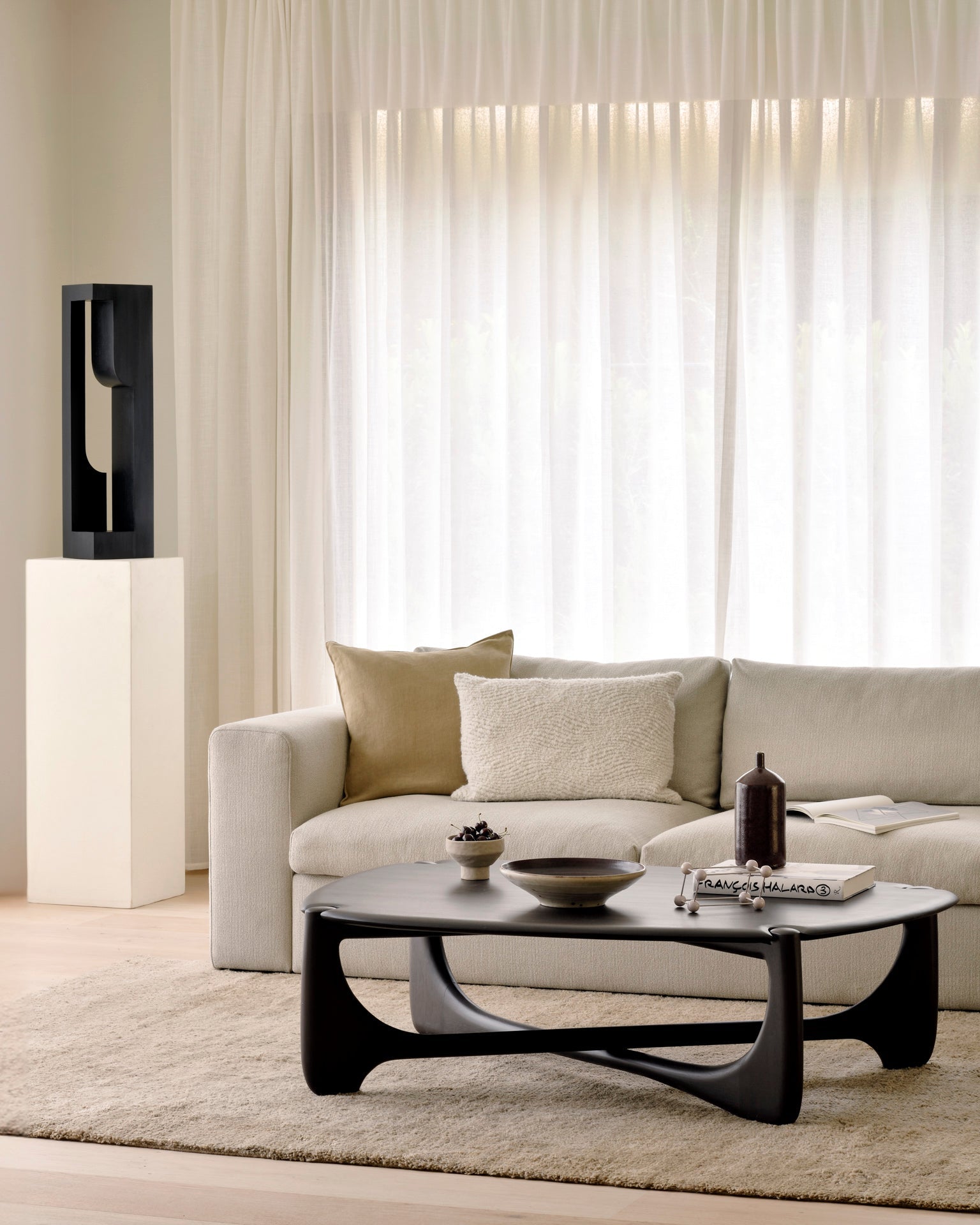 Mellow sofa - Off White Eco fabric - 3 seater White Cliff Studio Sofa