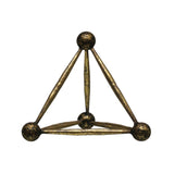 Metal Obelisk Sculpture Decor, Antique Brass