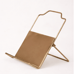 Metal Standing/Foldable Book Holder, Gold Finish White Cliff Studio Book Stand