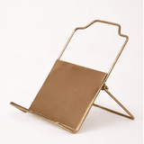 Metal Standing/Foldable Book Holder, Gold Finish White Cliff Studio Book Stand