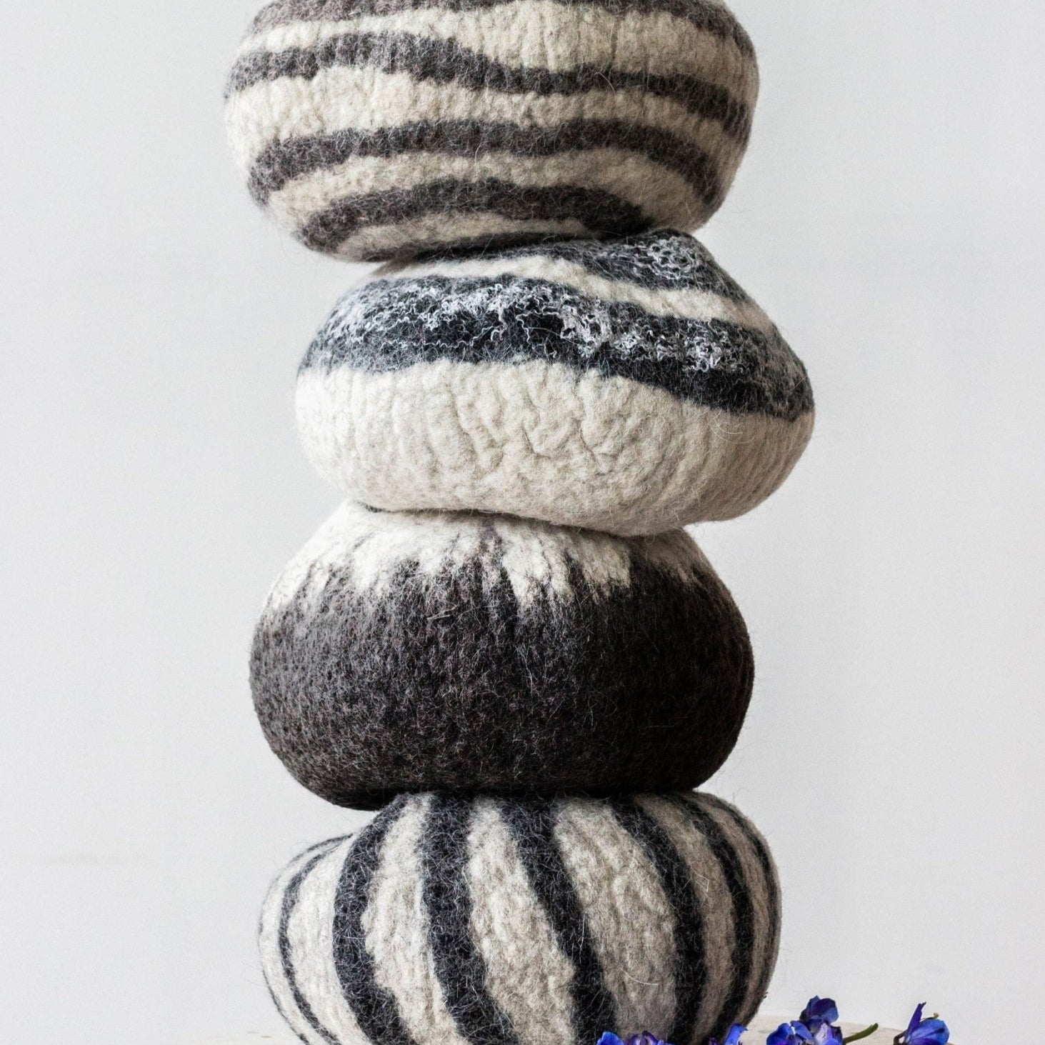 Midnight Ombre Hand - Felted Wool Decorative Ukhamba Bowl