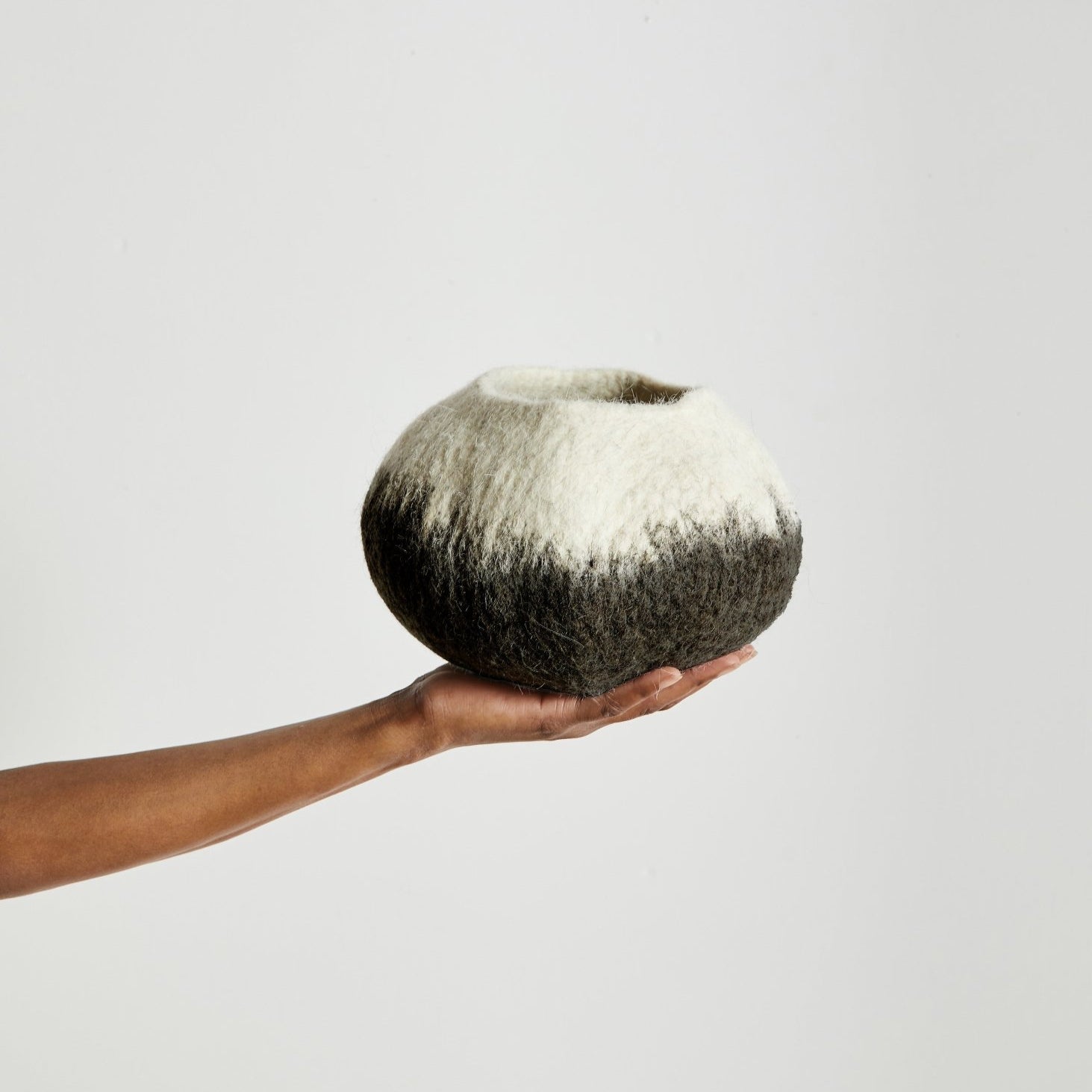 Midnight Ombre Hand - Felted Wool Decorative Ukhamba Bowl