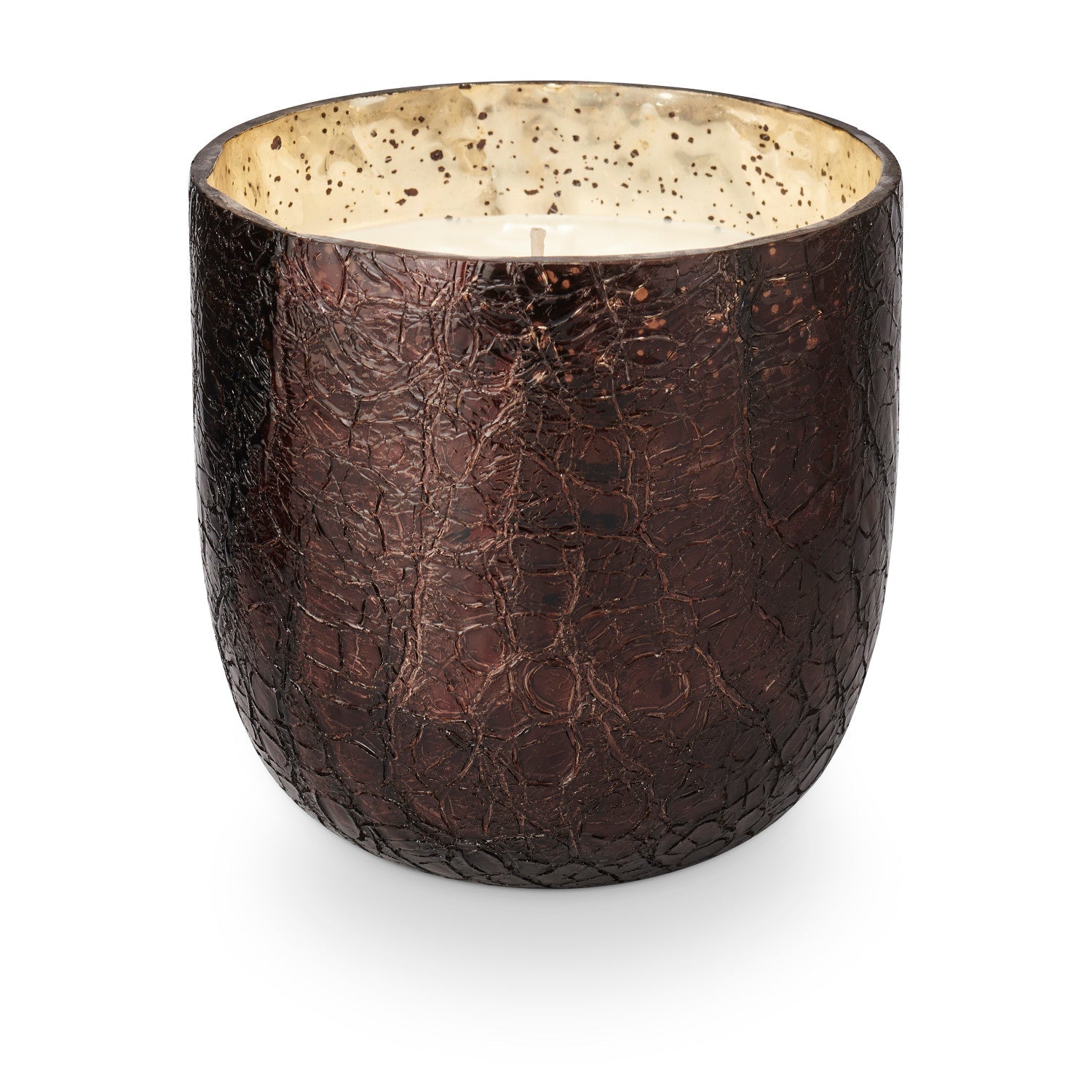 Midnight Pumpkin Large Crackle Glass Candle White Cliff Studio Candles