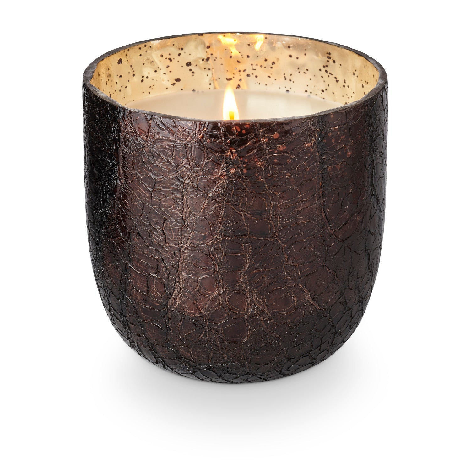 Midnight Pumpkin Large Crackle Glass Candle White Cliff Studio Candles
