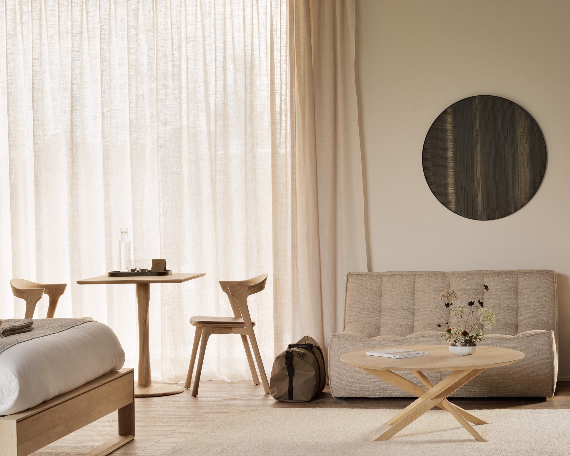 Mikado coffee table - oak - round White Cliff Studio COFFEE TABLE