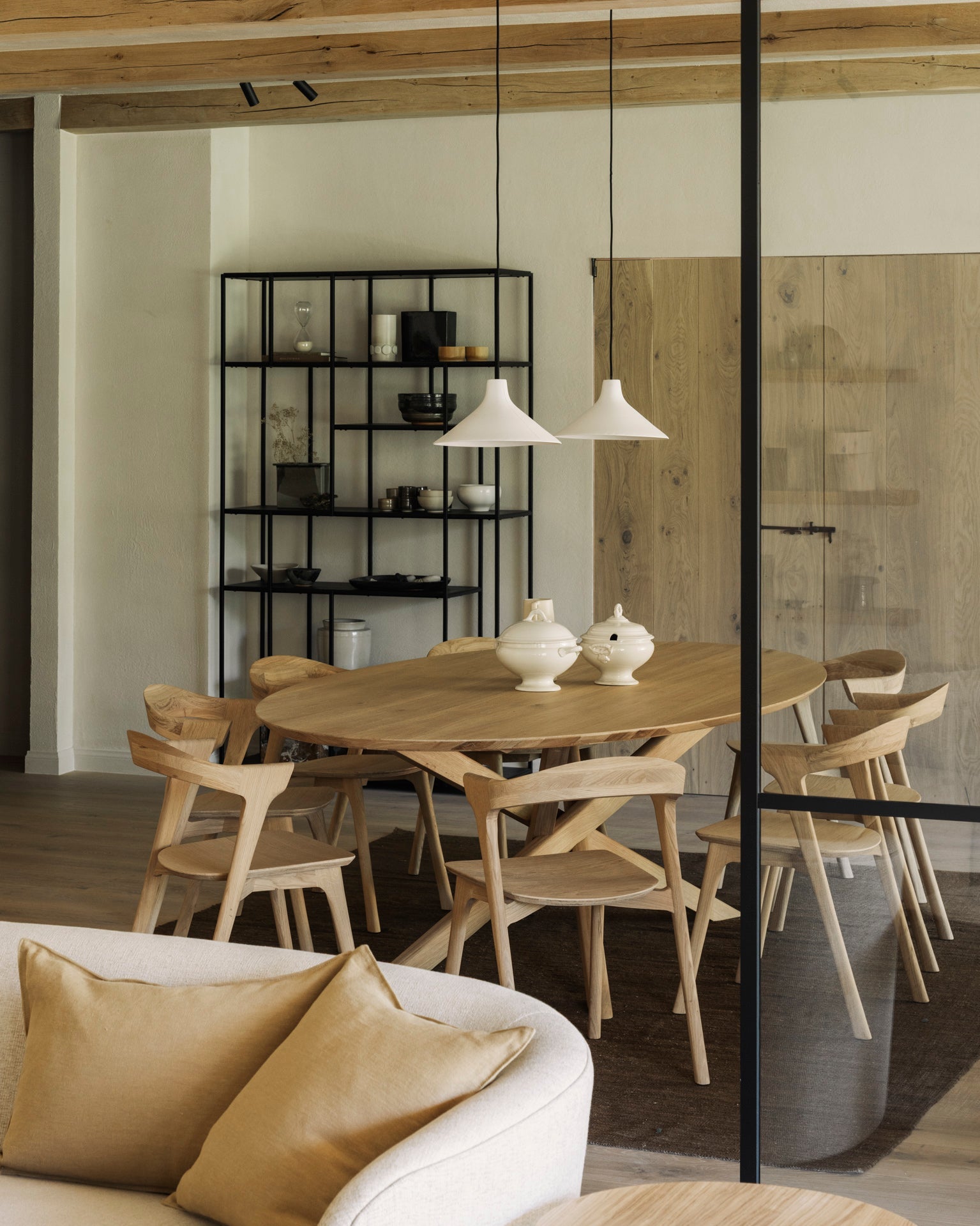 Mikado dining table - oak - oval White Cliff Studio Dining Table