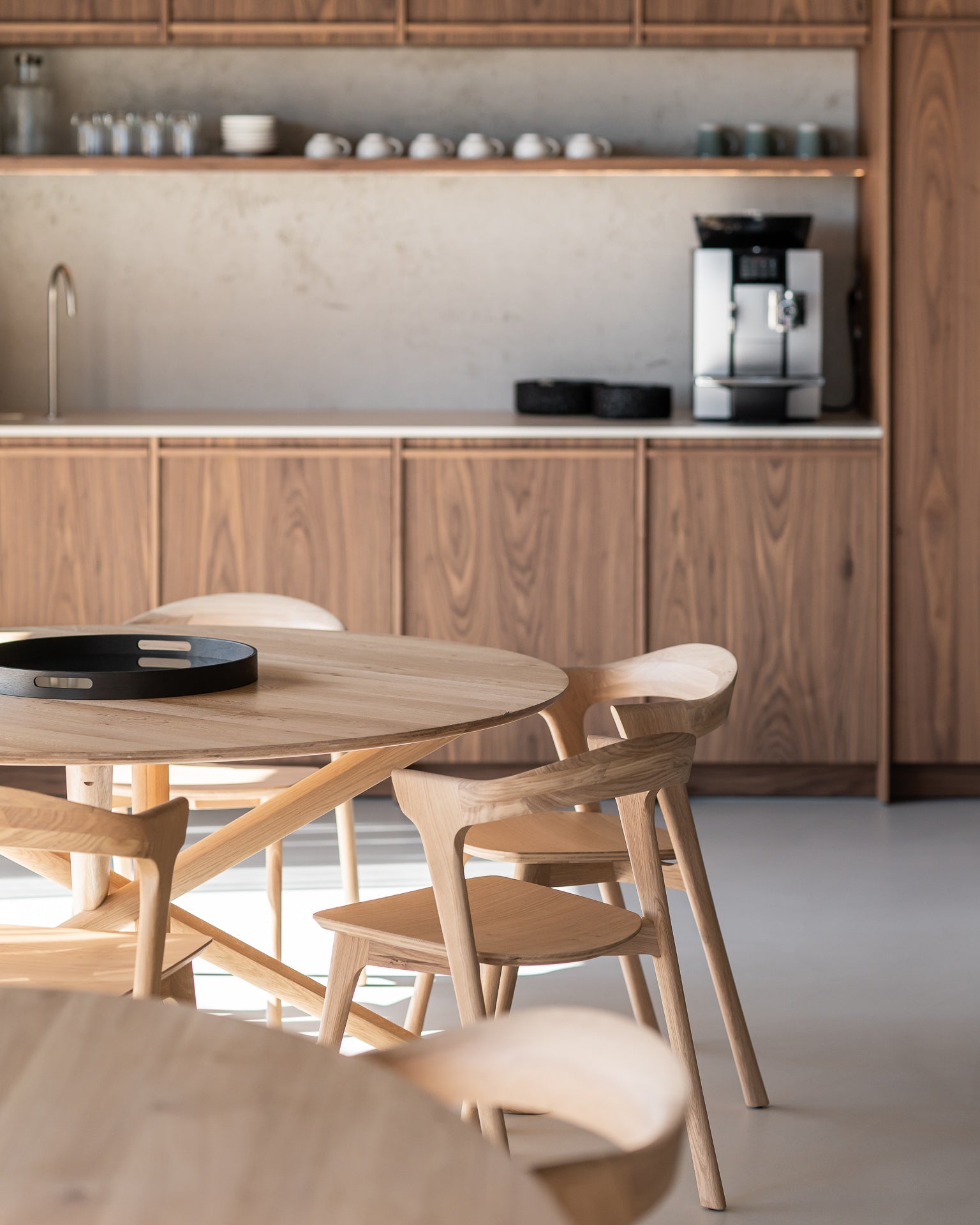 Mikado dining table - oak - round White Cliff Studio Dining Table