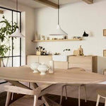 Mikado dining table - varnished oak - black - oval White Cliff Studio Dining Table