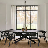Mikado dining table - varnished oak - black - oval White Cliff Studio Dining Table