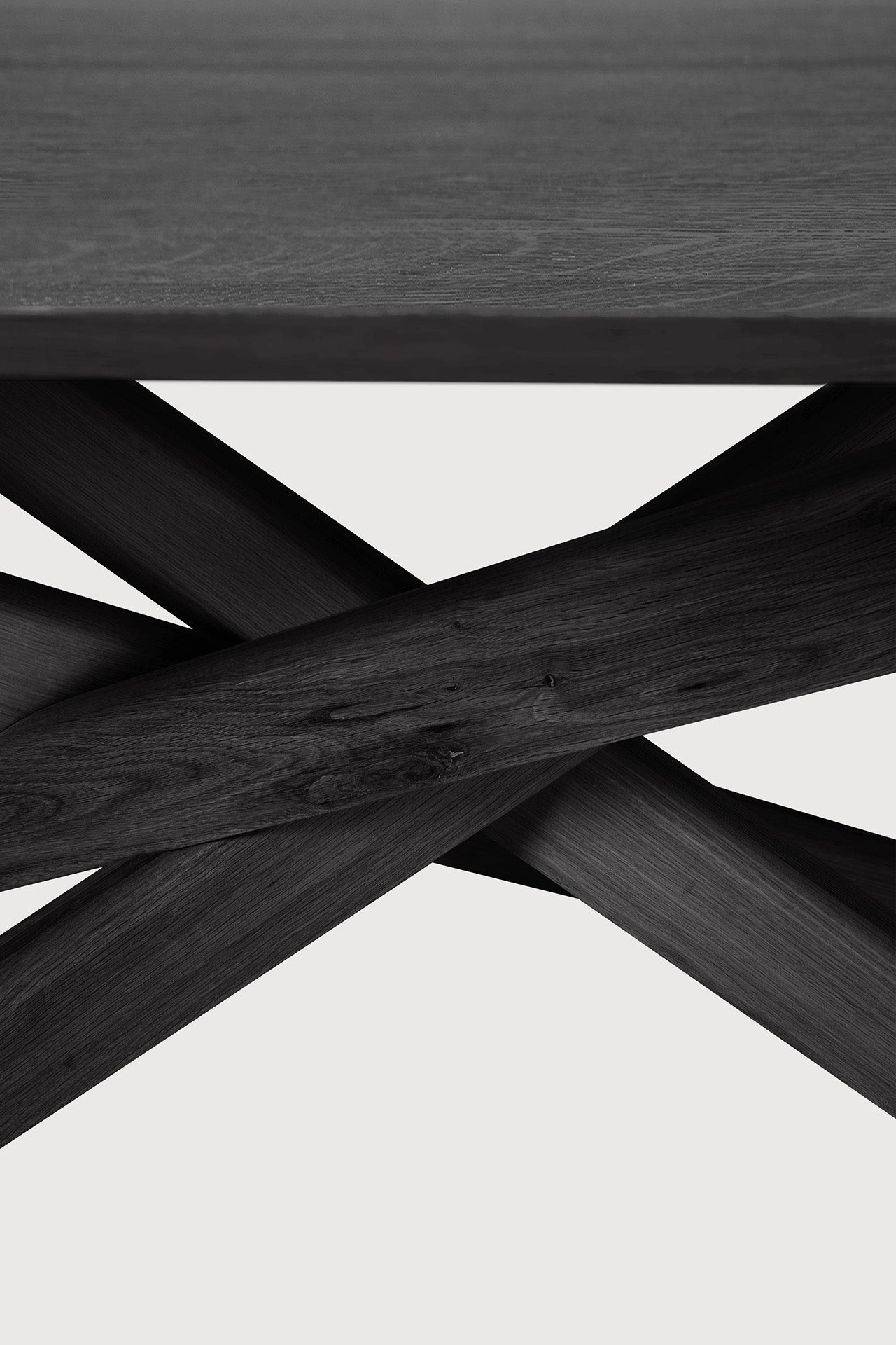 Mikado dining table - varnished oak - black - rectangular White Cliff Studio Dining Table