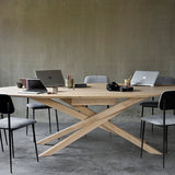 Mikado meeting table - varnished oak - oval - with wire management box White Cliff Studio Conference Room Table