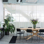 Mikado meeting table - varnished oak - oval - with wire management box White Cliff Studio Conference Room Table