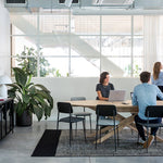 Mikado meeting table - varnished oak - oval - with wire management box White Cliff Studio Conference Room Table