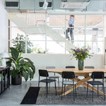 Mikado meeting table - varnished oak - oval - with wire management box White Cliff Studio Conference Room Table