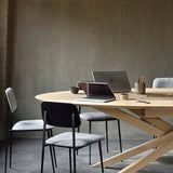 Mikado meeting table - varnished oak - oval - with wire management box White Cliff Studio Conference Room Table