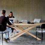 Mikado meeting table - varnished oak - oval - with wire management box White Cliff Studio Conference Room Table