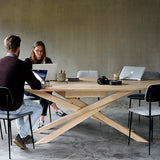 Mikado meeting table - varnished oak - oval - with wire management box White Cliff Studio Conference Room Table