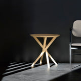 Mikado side table - oak - round White Cliff Studio Side Table
