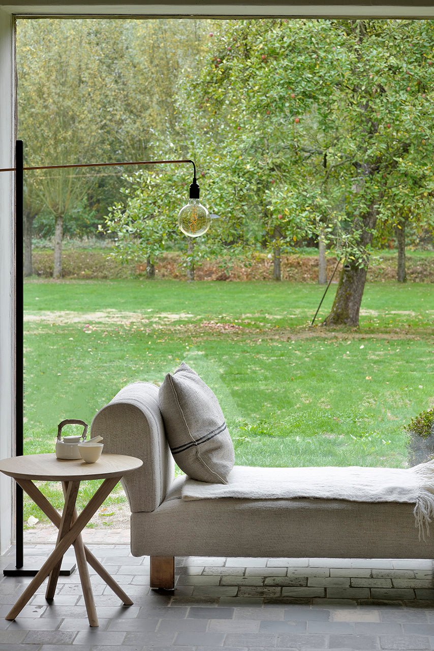 Mikado side table - oak - round White Cliff Studio Side Table