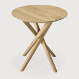 Mikado side table - oak - round White Cliff Studio Side Table