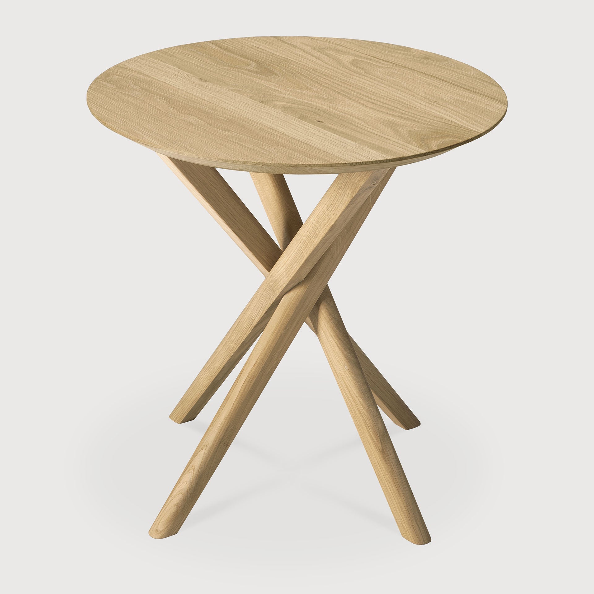 Mikado side table - oak - round White Cliff Studio Side Table