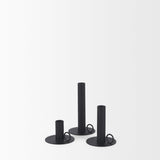 Miles Minimalist Noir Candle Holders