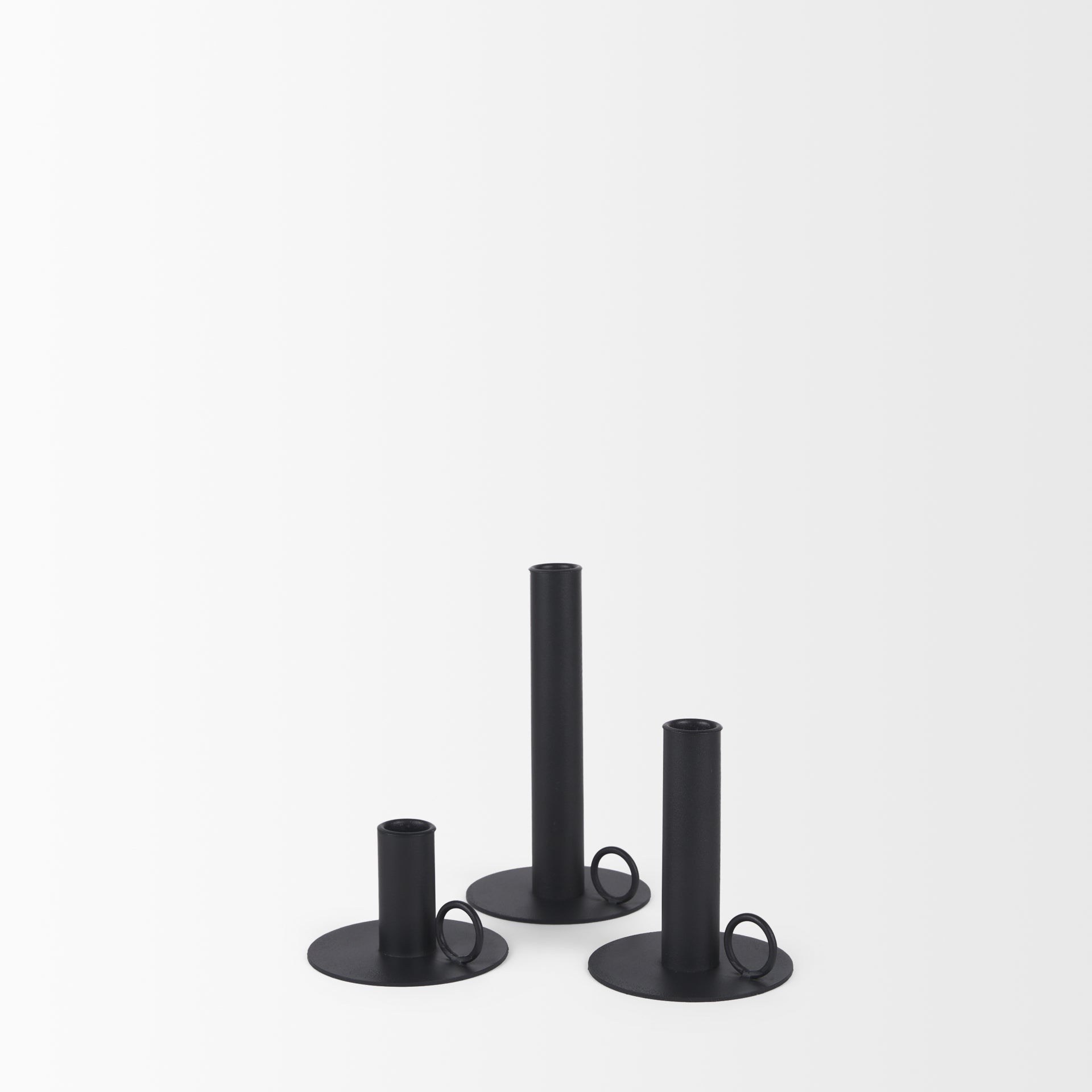 Miles Minimalist Noir Candle Holders