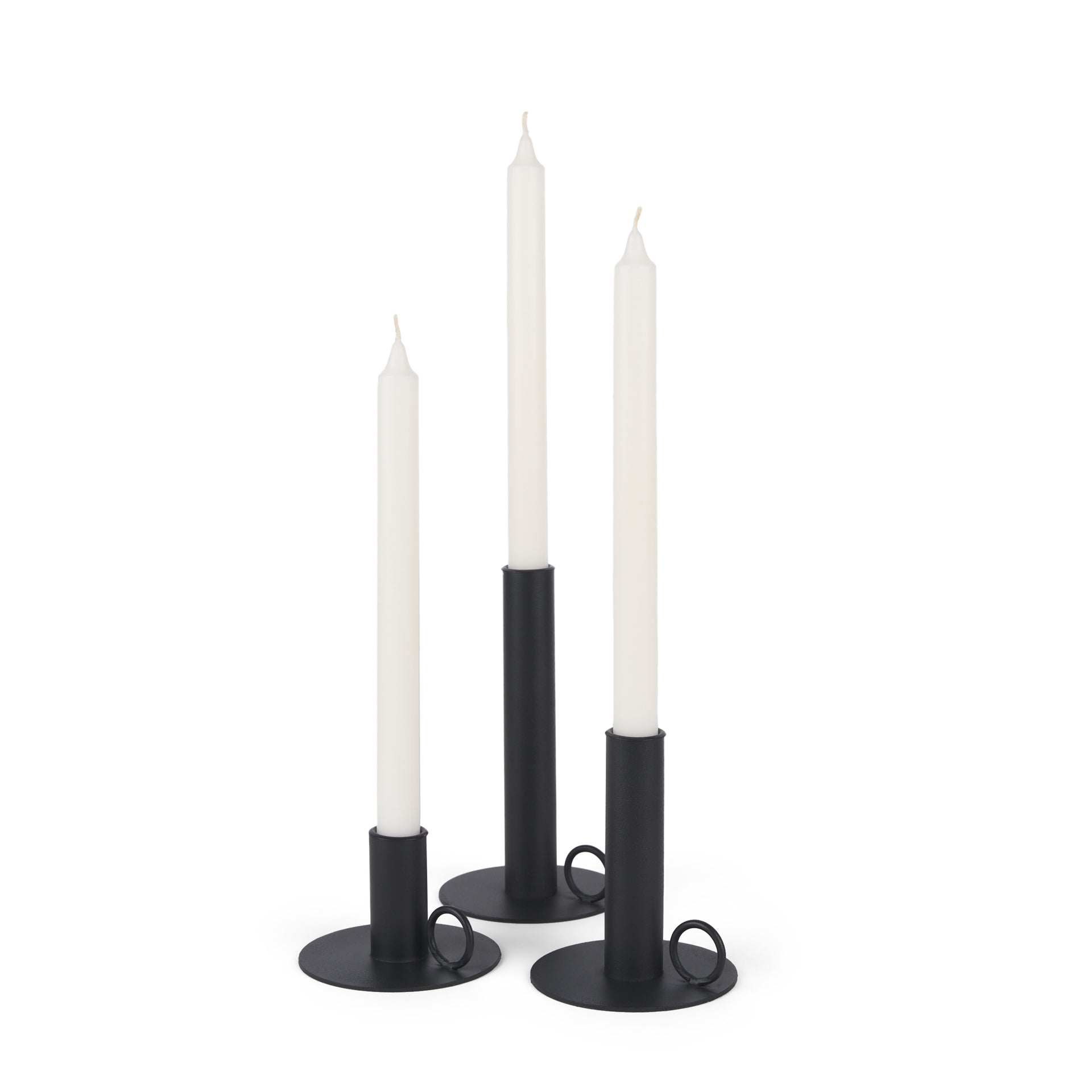 Miles Minimalist Noir Candle Holders