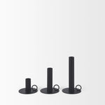 Miles Minimalist Noir Candle Holders