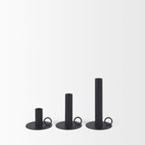 Miles Minimalist Noir Candle Holders