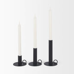 Miles Minimalist Noir Candle Holders