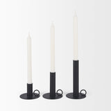 Miles Minimalist Noir Candle Holders