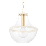 Mitzi | Alaina Pendant in Aged Brass, Large White Cliff Studio Pendant Lighting