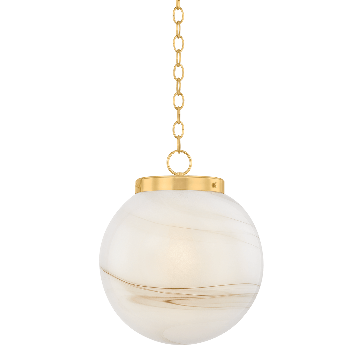Mitzi | Ambra Pendant in Aged Brass, Large White Cliff Studio Pendant Lighting