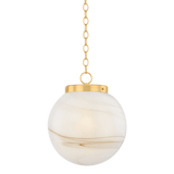 Mitzi | Ambra Pendant in Aged Brass, Large White Cliff Studio Pendant Lighting