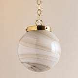 Mitzi | Ambra Pendant in Aged Brass, Small White Cliff Studio Pendant Lighting