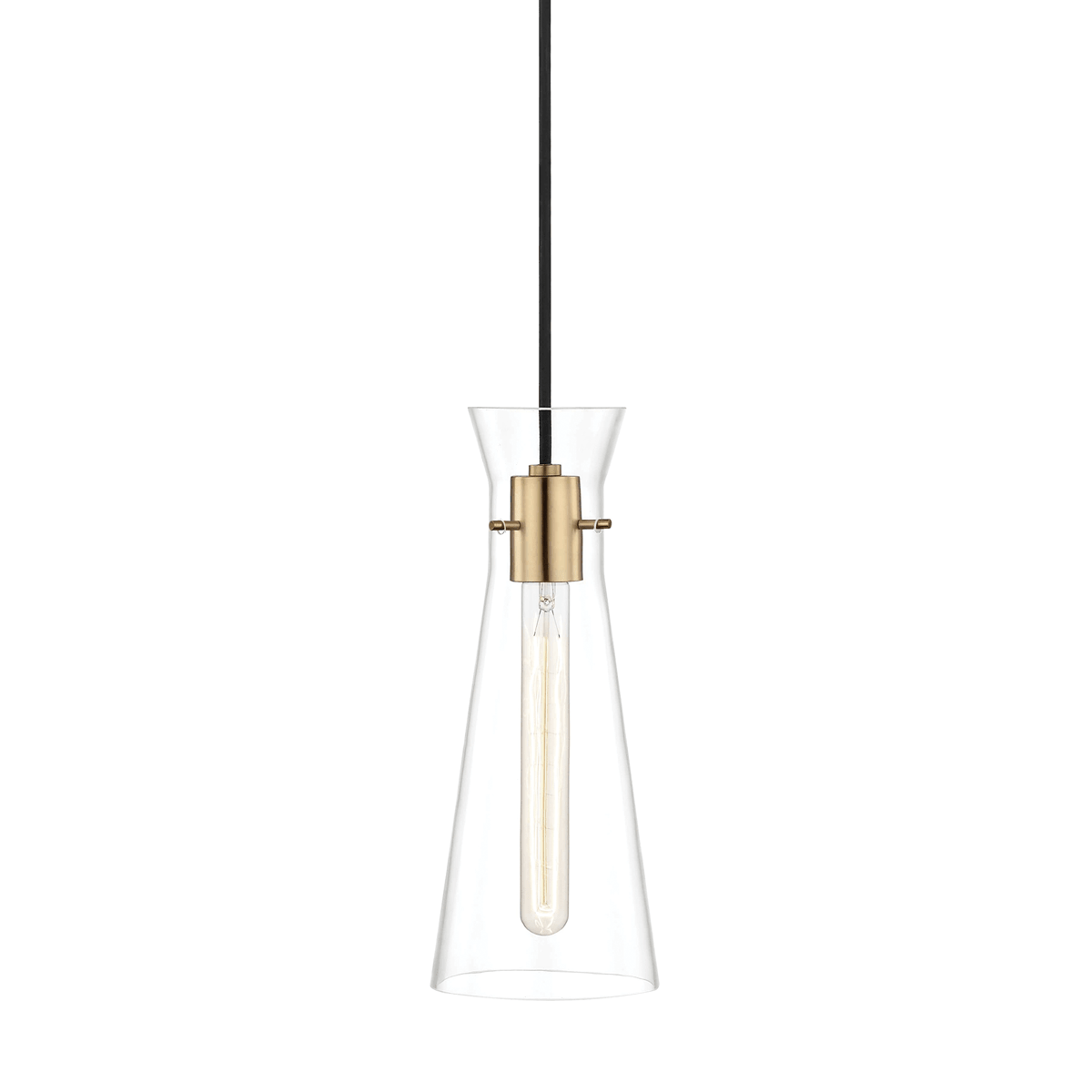 Mitzi | Anya Pendant in Aged Brass White Cliff Studio Pendant Lighting