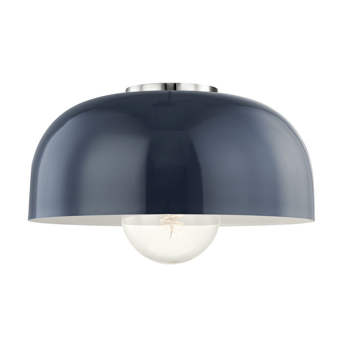 Mitzi | Avery Flush Mount in Polished Nickel, Large White Cliff Studio Flush Mount Lights