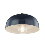 Mitzi | Avery Flush Mount in Polished Nickel, Small White Cliff Studio Flush Mount Lights